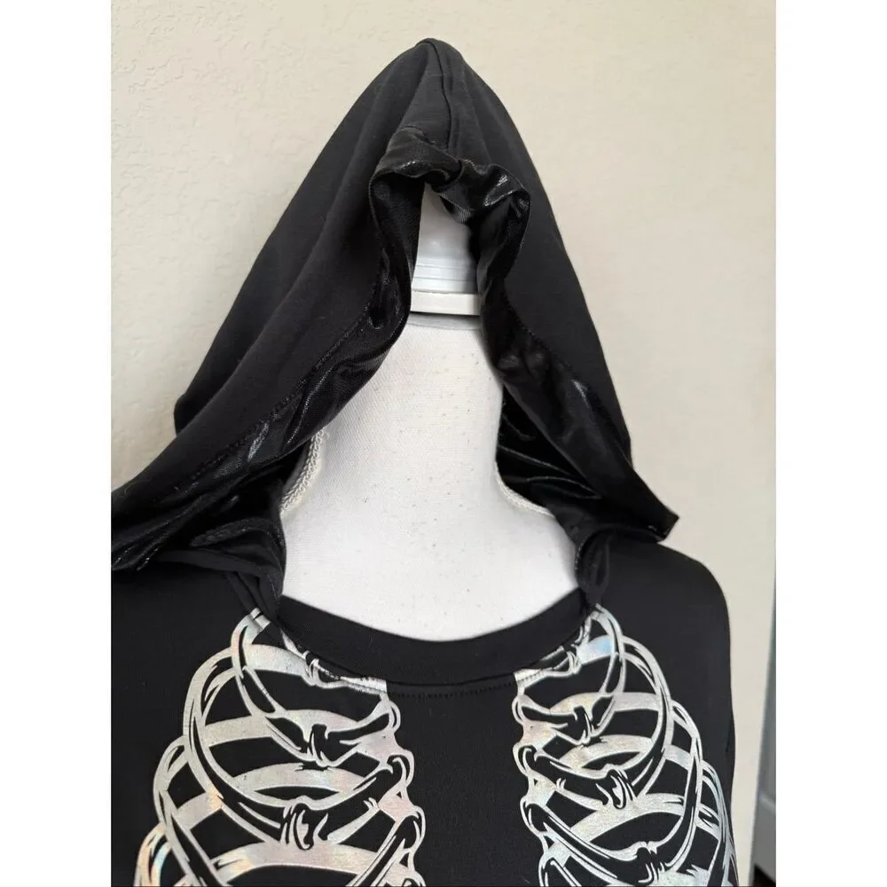 Spirit Halloween Hooded Skeleton Dress Costume XL